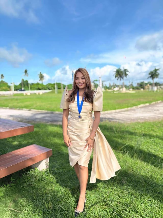 Sunlit Piña Graduation Dress