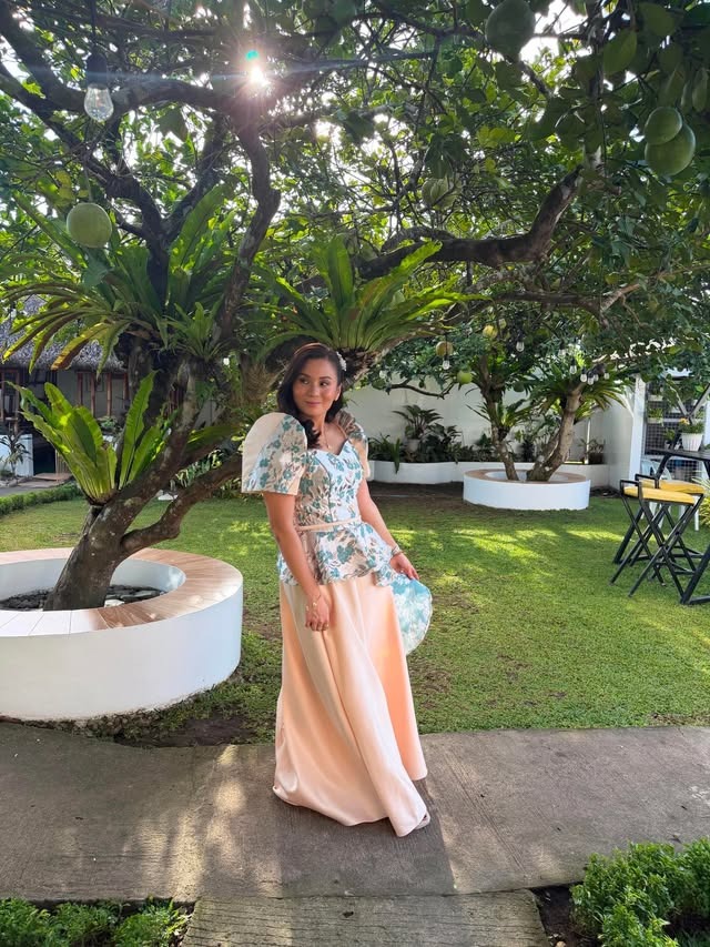 Emerald Floral Filipiniana Gown