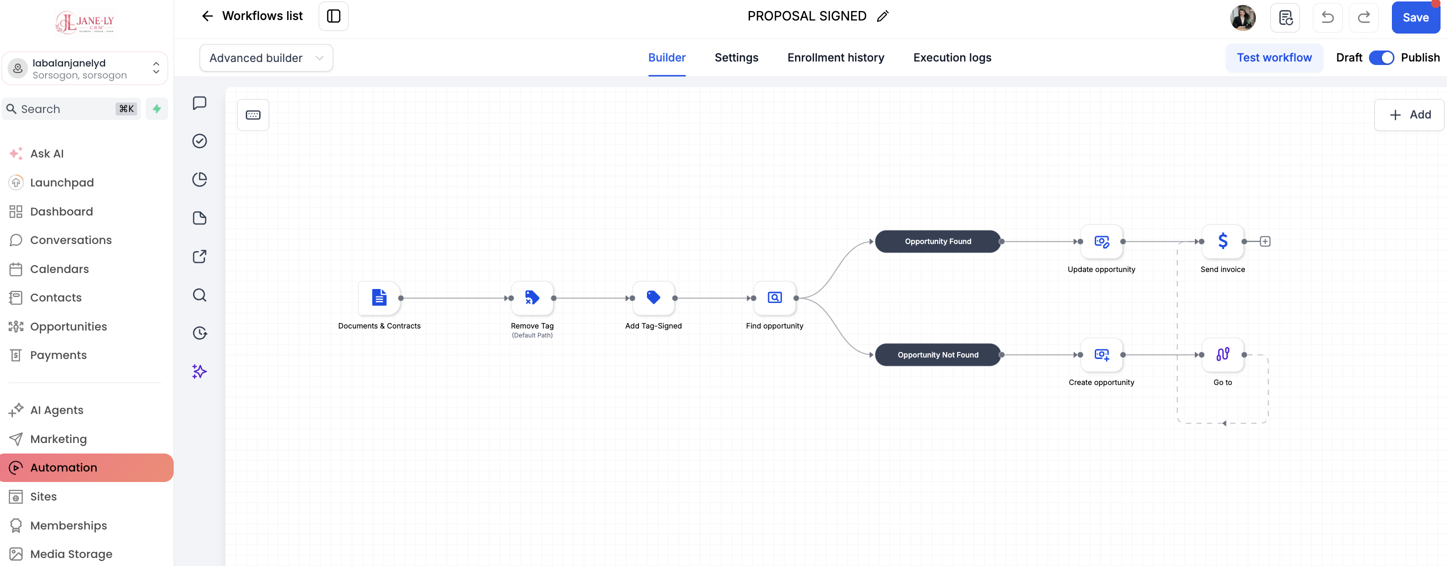 Proposal Sent Workflow