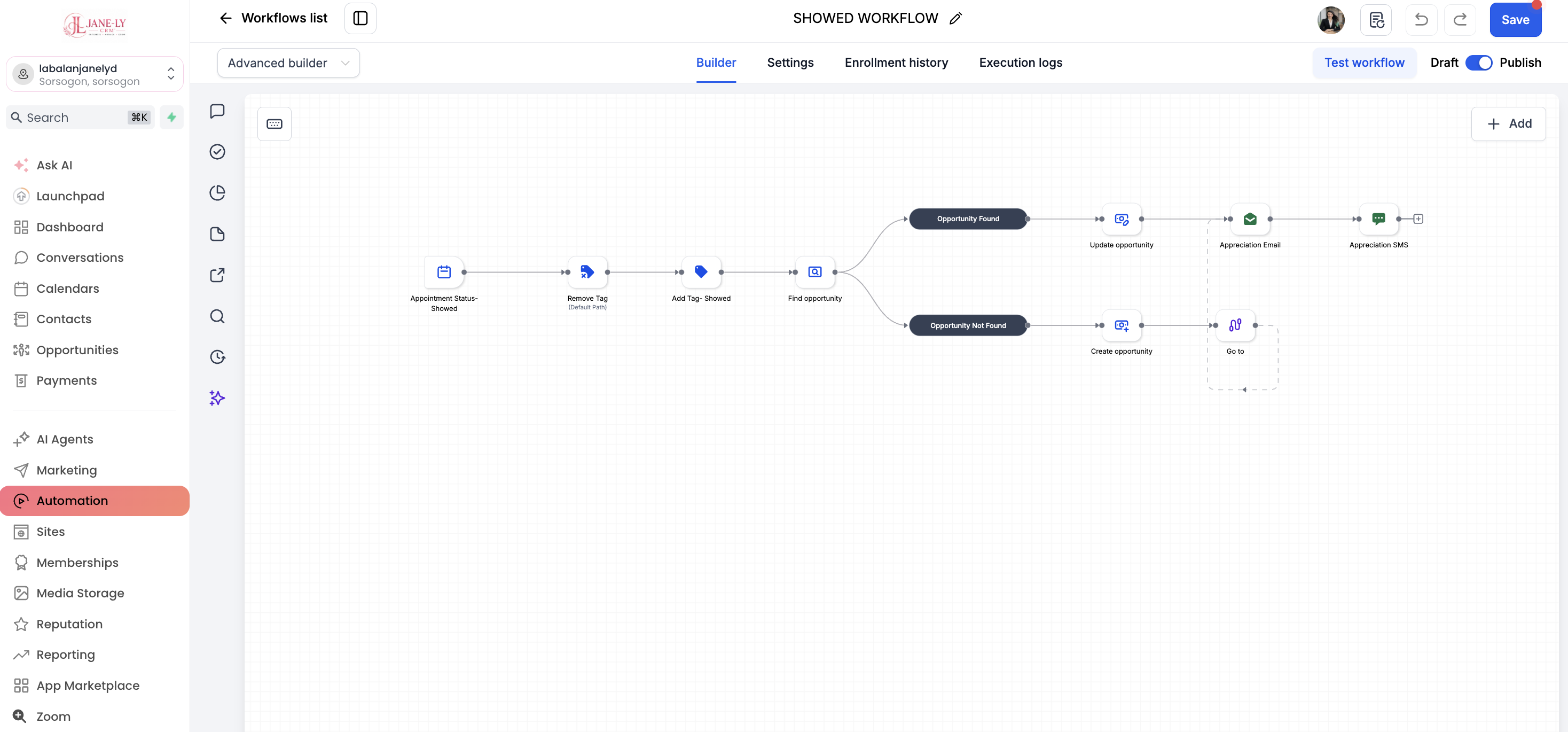 Showed Workflow