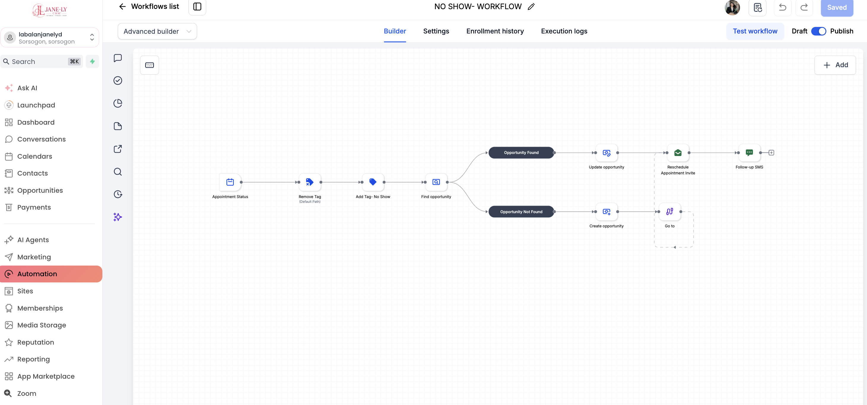 No Show Workflow