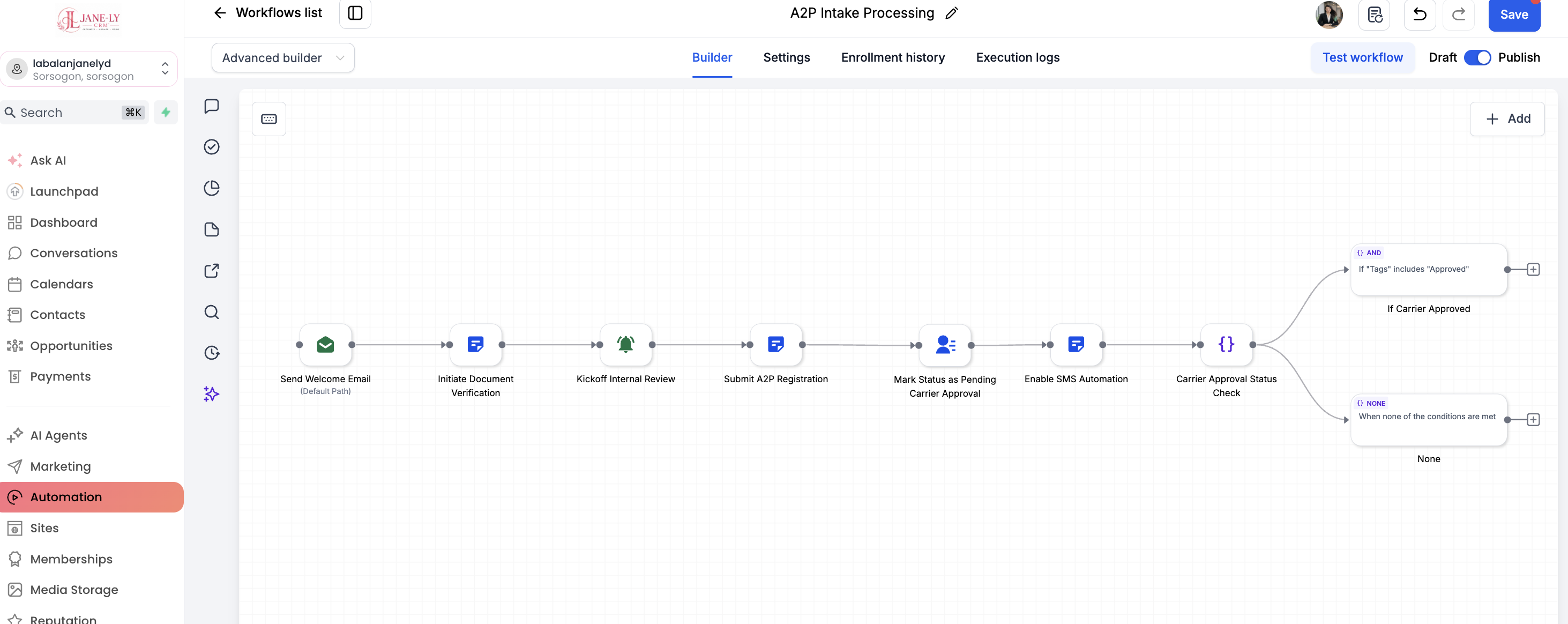 A2P Intake Processing