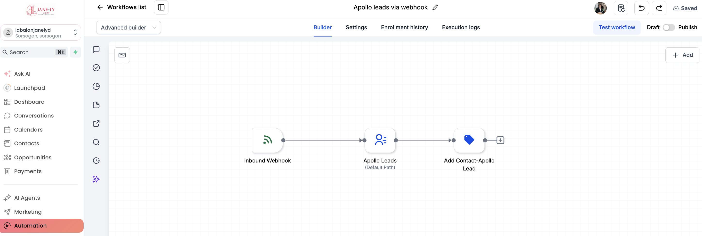 Apollo Leads via Webhook