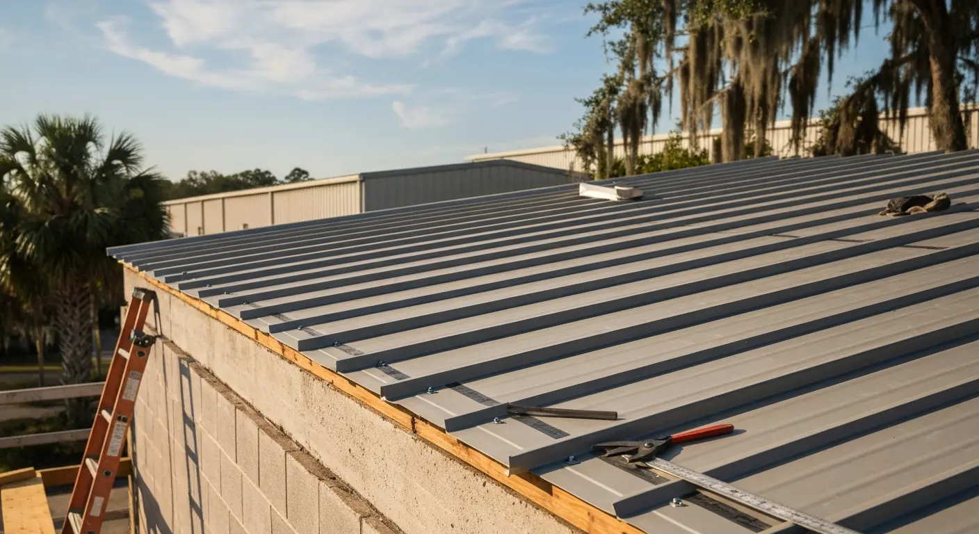 Metal roofing installation
