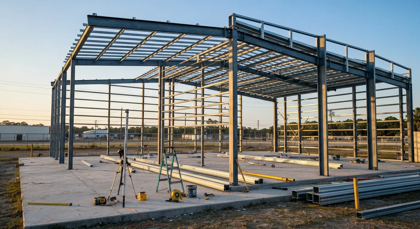 Metal building system installation