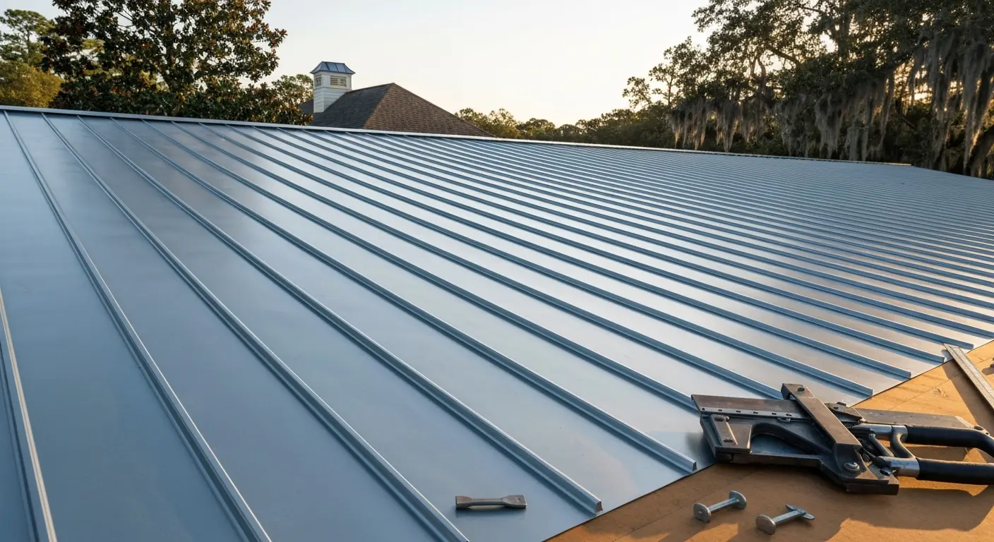 Metal roofing installation