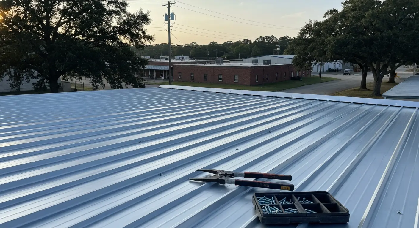 Metal roofing installation