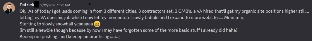 Client testimonial