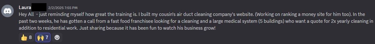 Client testimonial