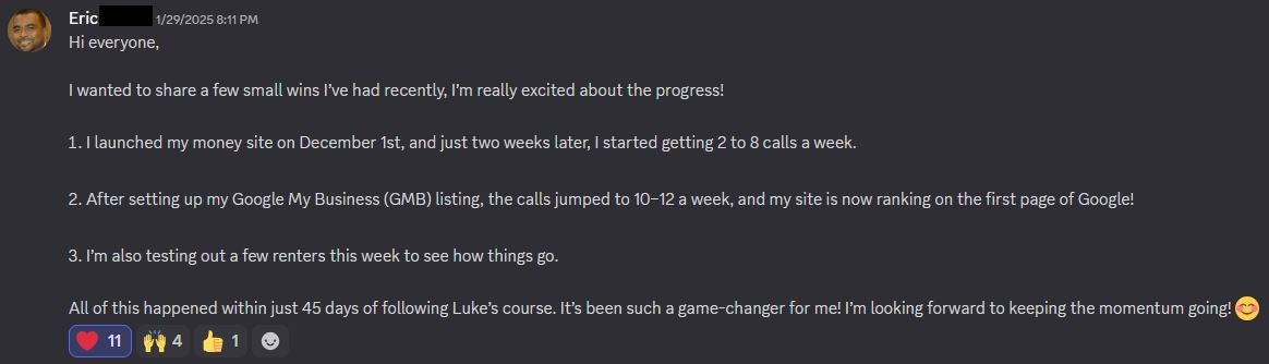 Client testimonial