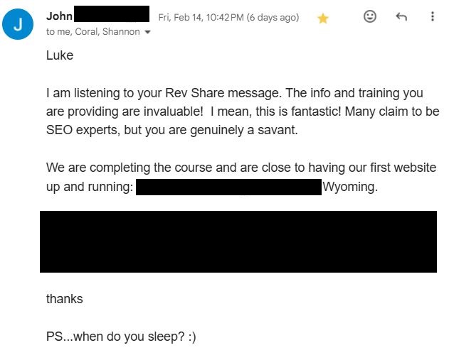Client testimonial