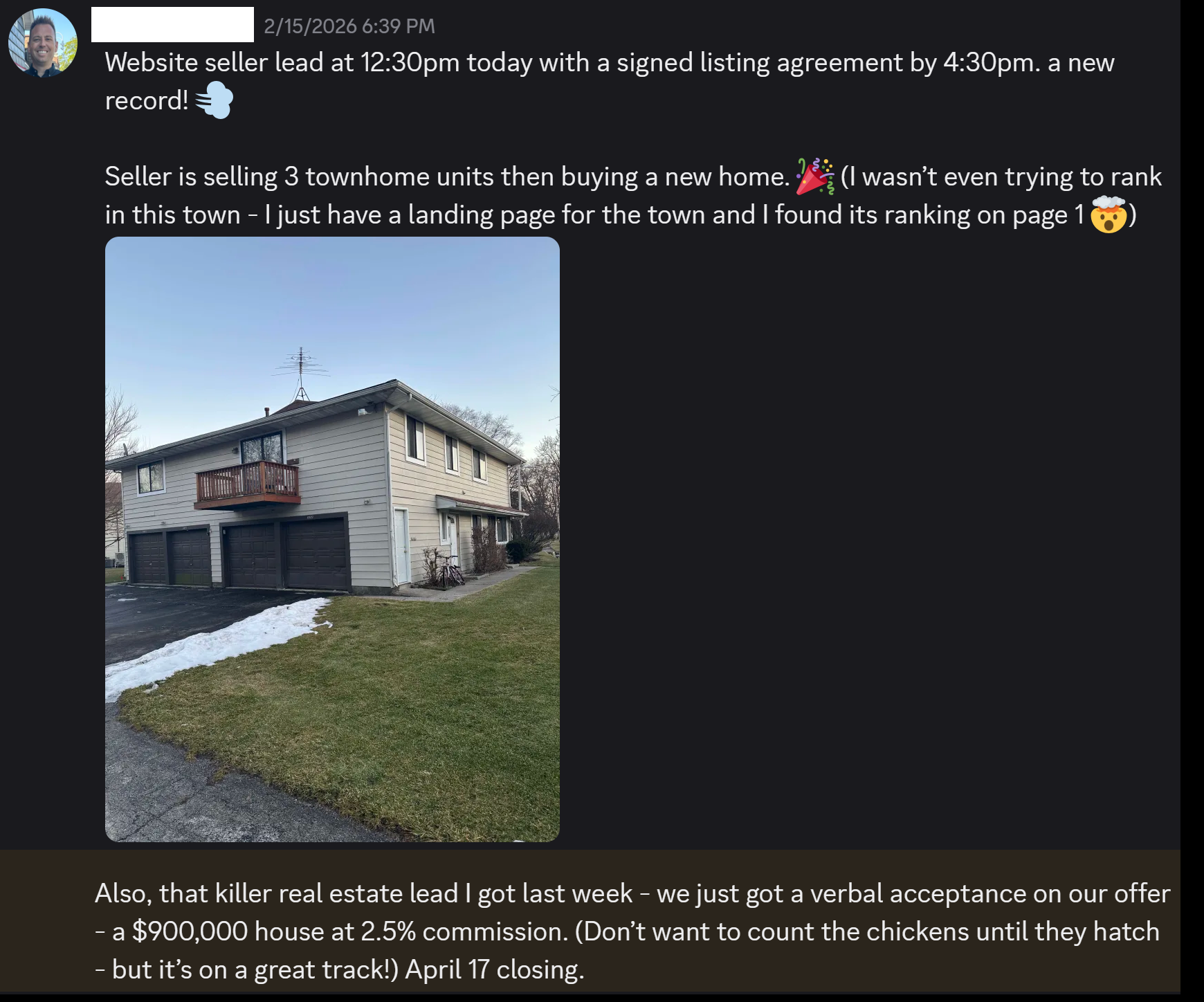 Client testimonial