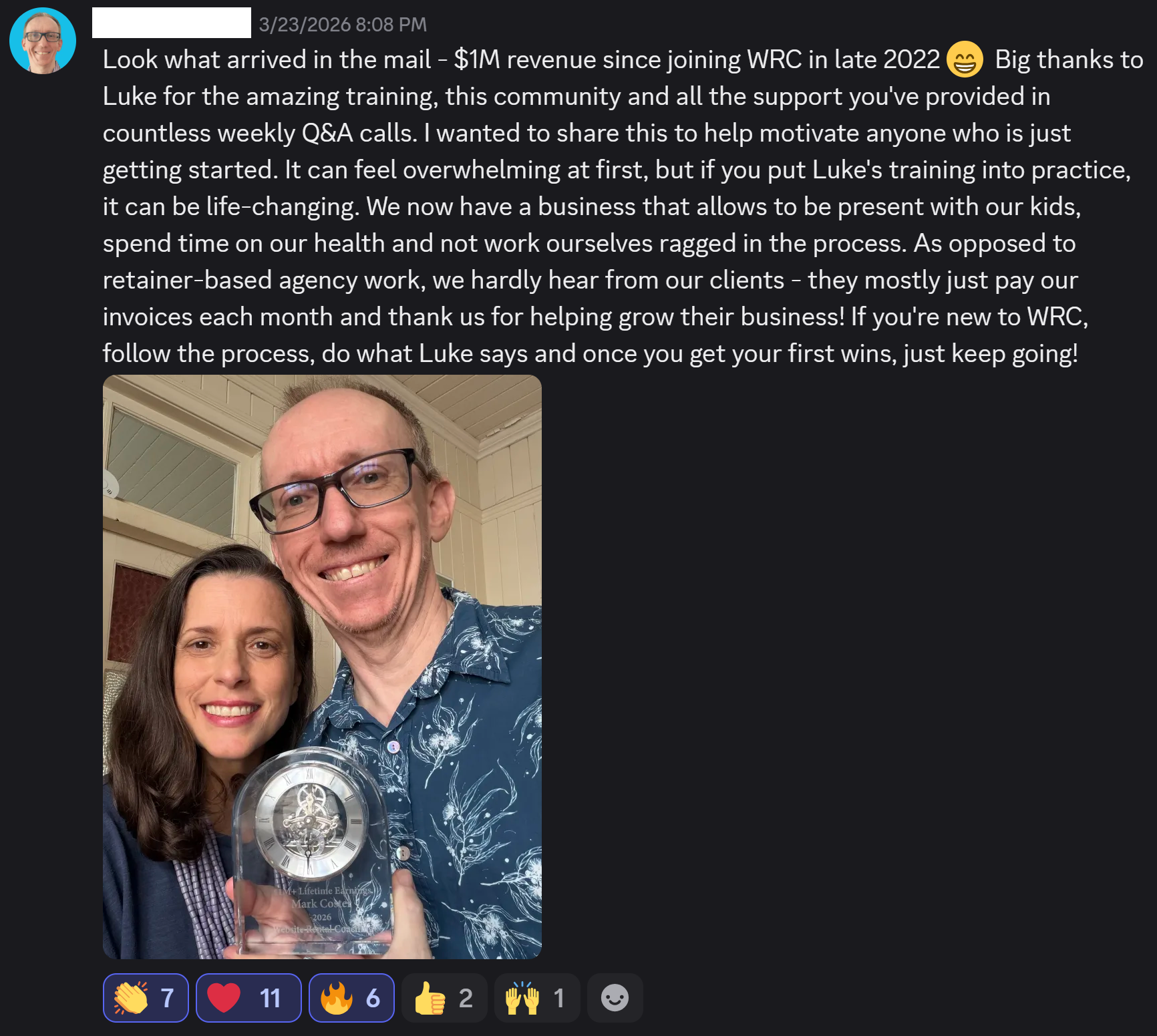Client testimonial