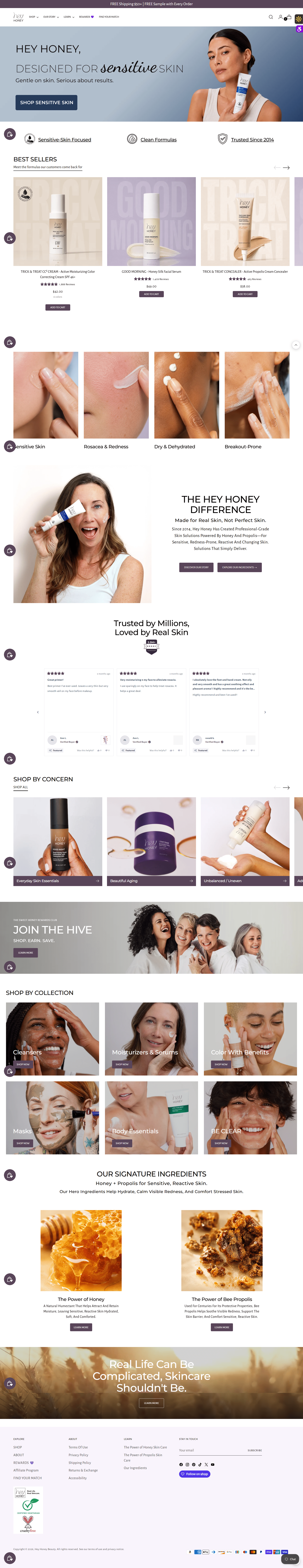 Hey Honey website preview