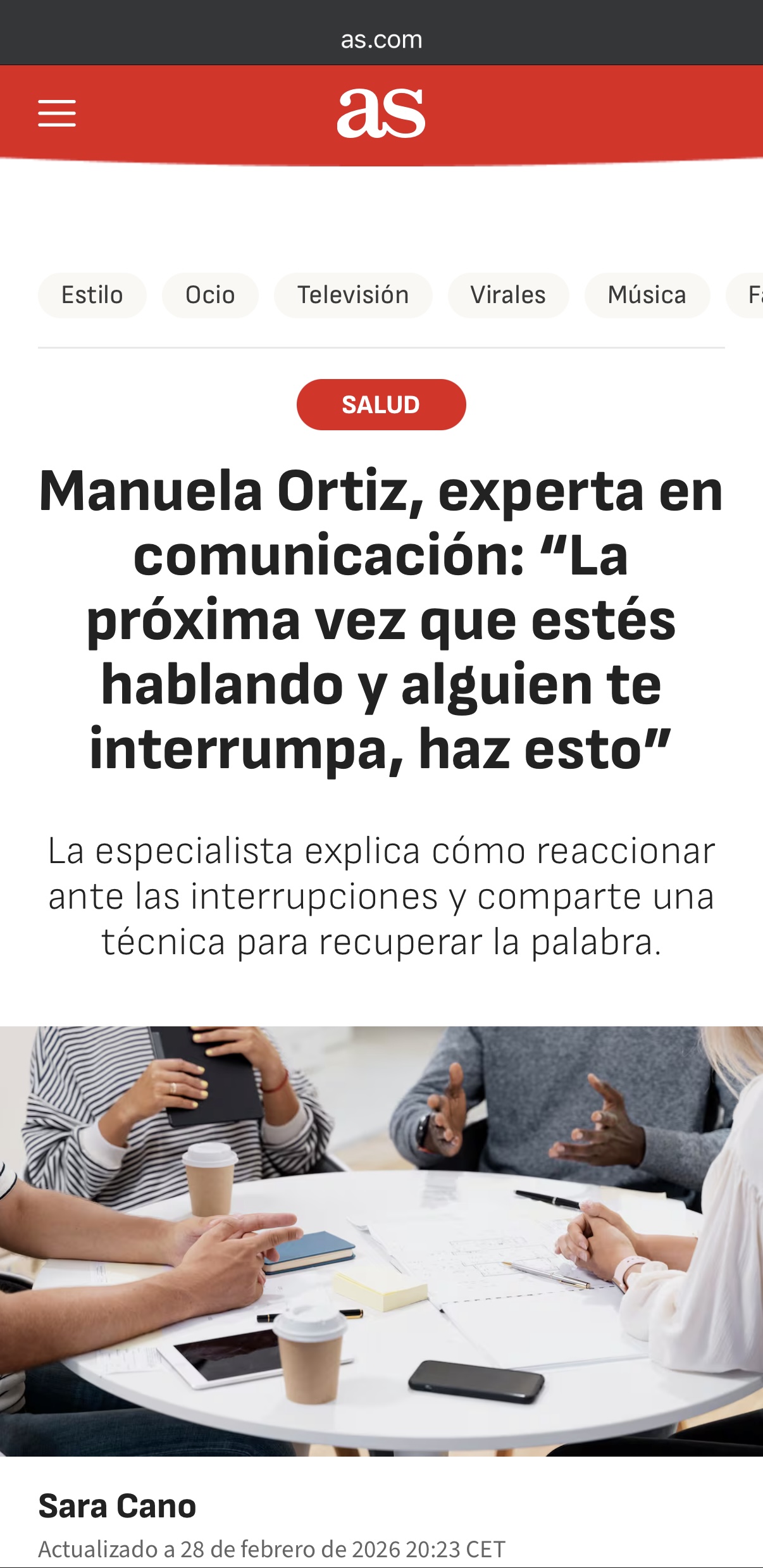 Aparición en prensa