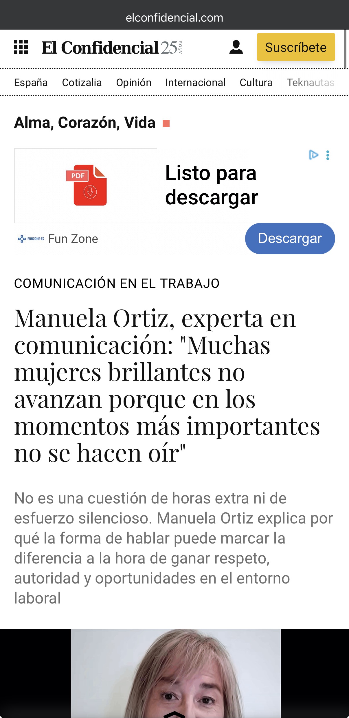 Aparición en prensa