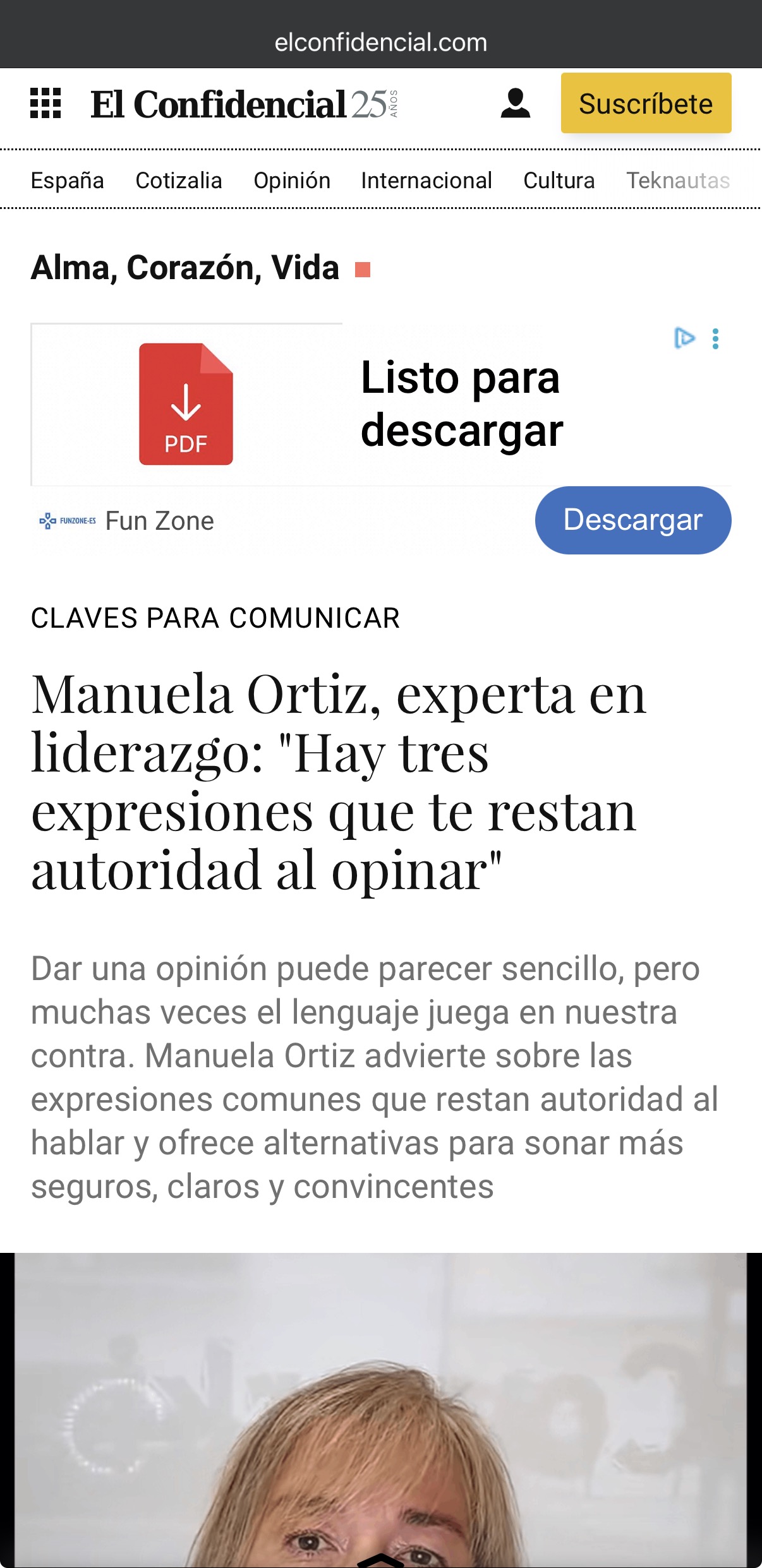 Aparición en prensa