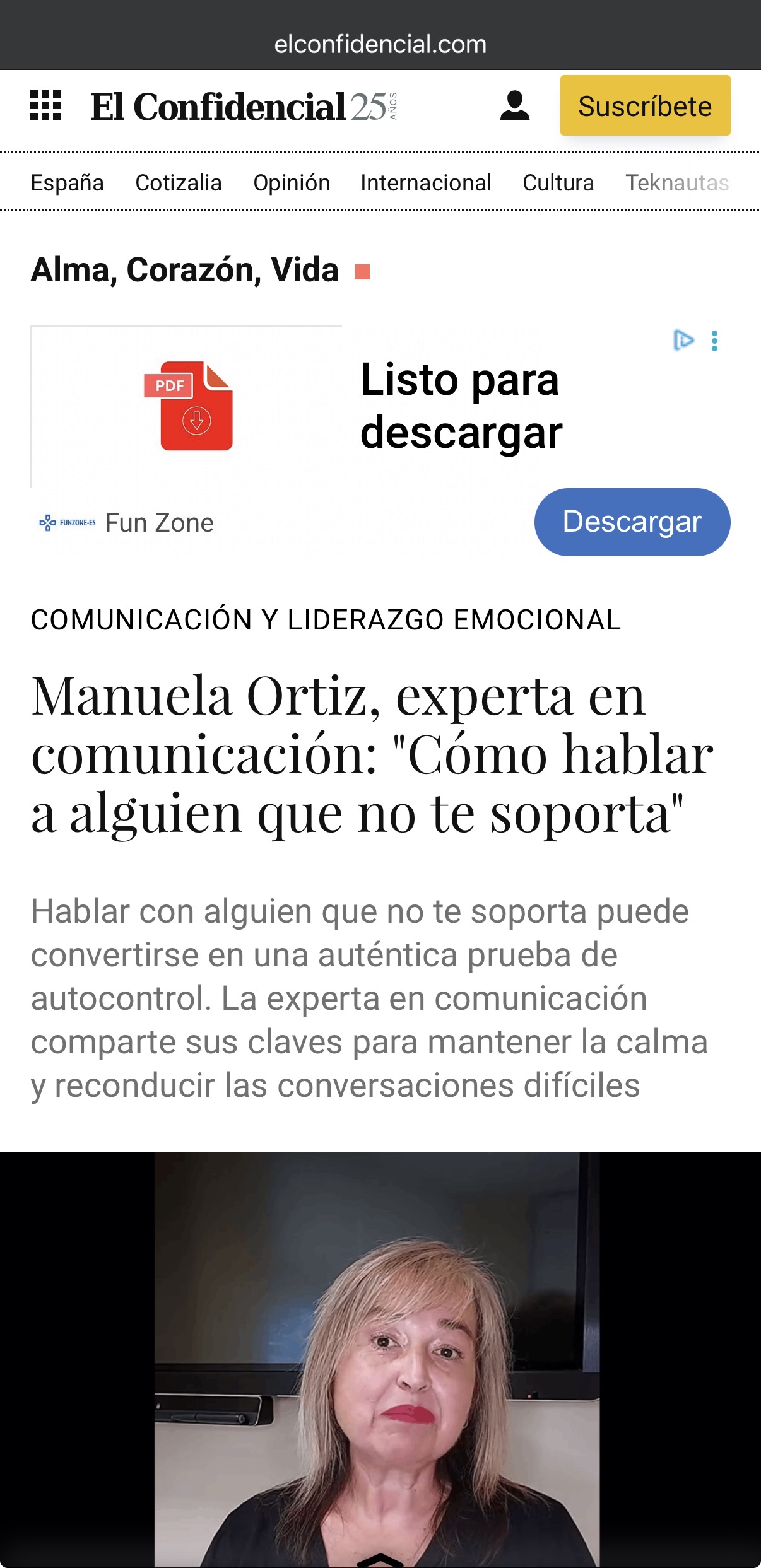 Aparición en prensa