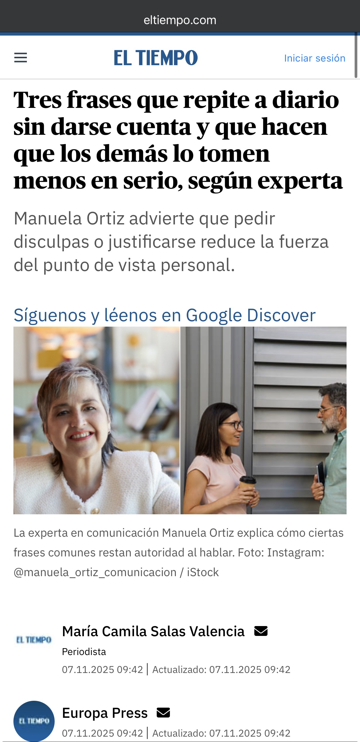 Aparición en prensa