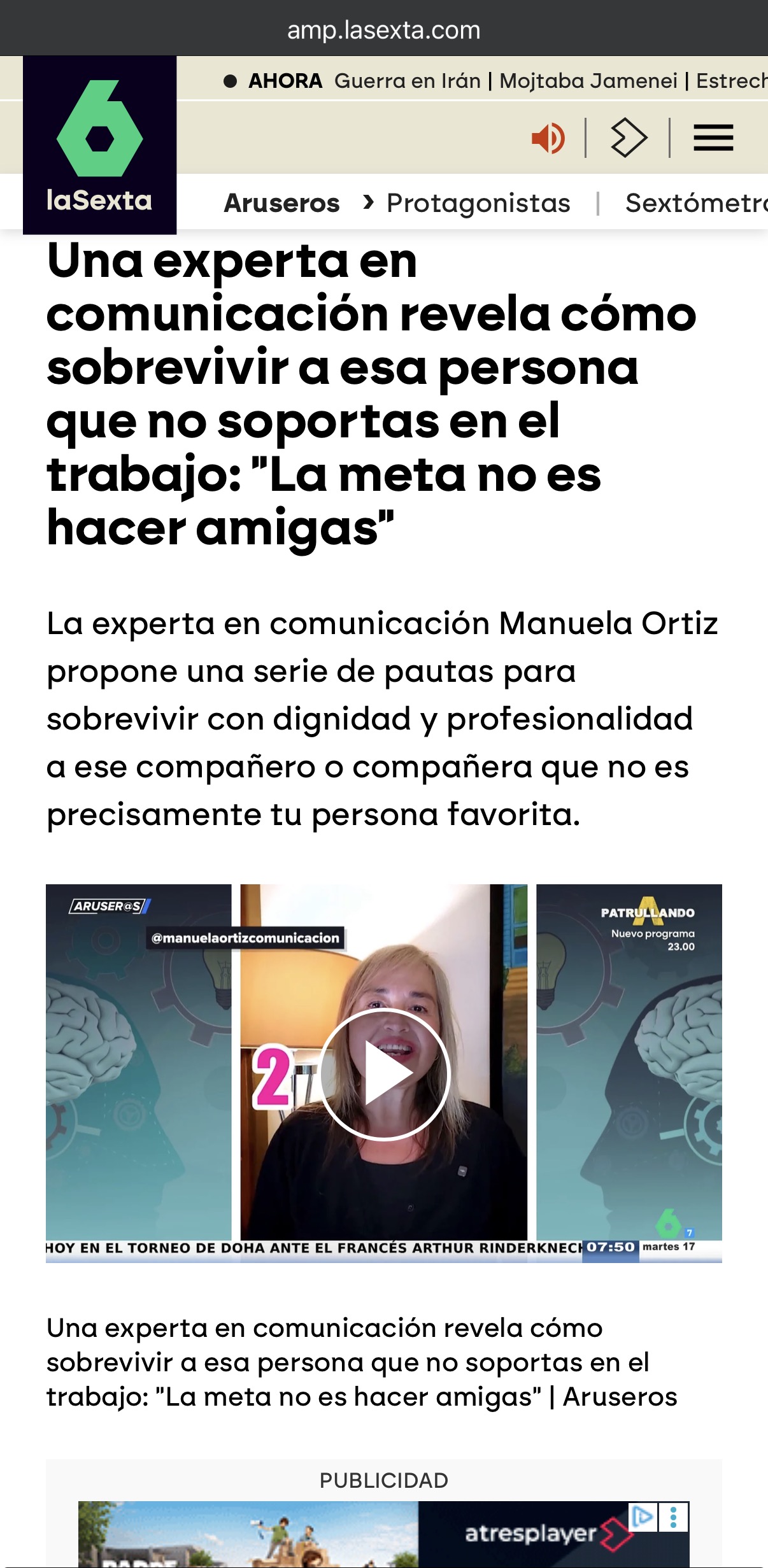 Aparición en prensa