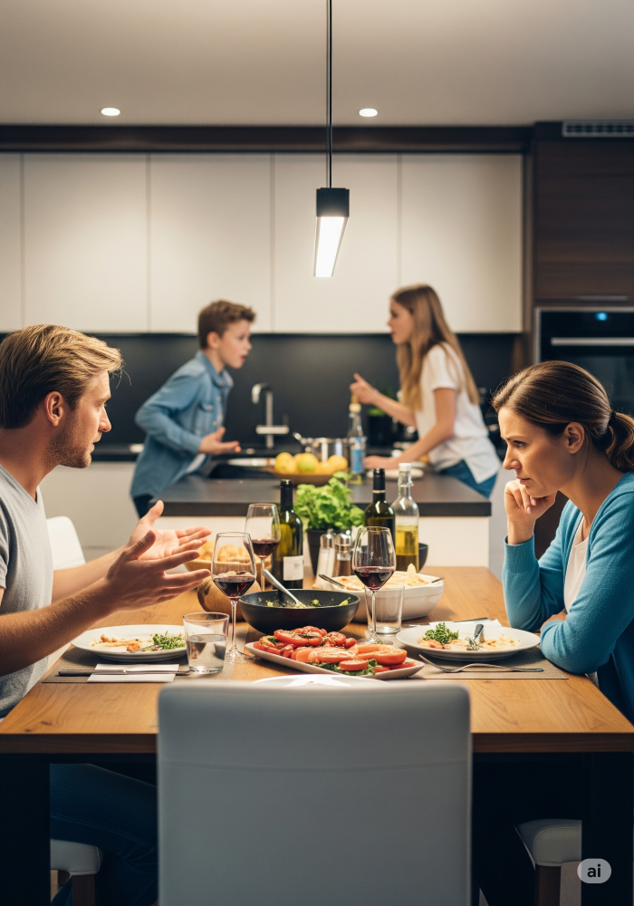 Familie angespannt (KI/AI)