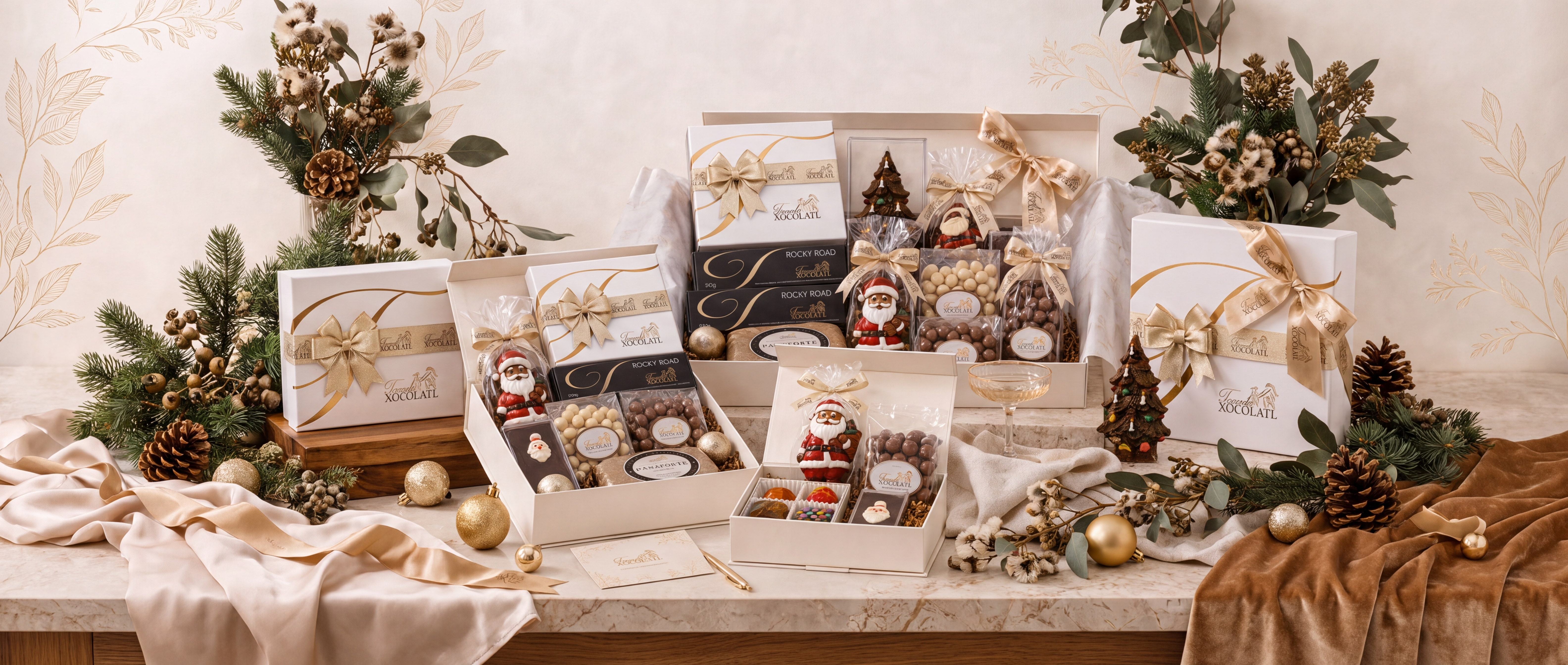 Torode Xocolatl Luxury Christmas Hampers and couverture chocolate collection background