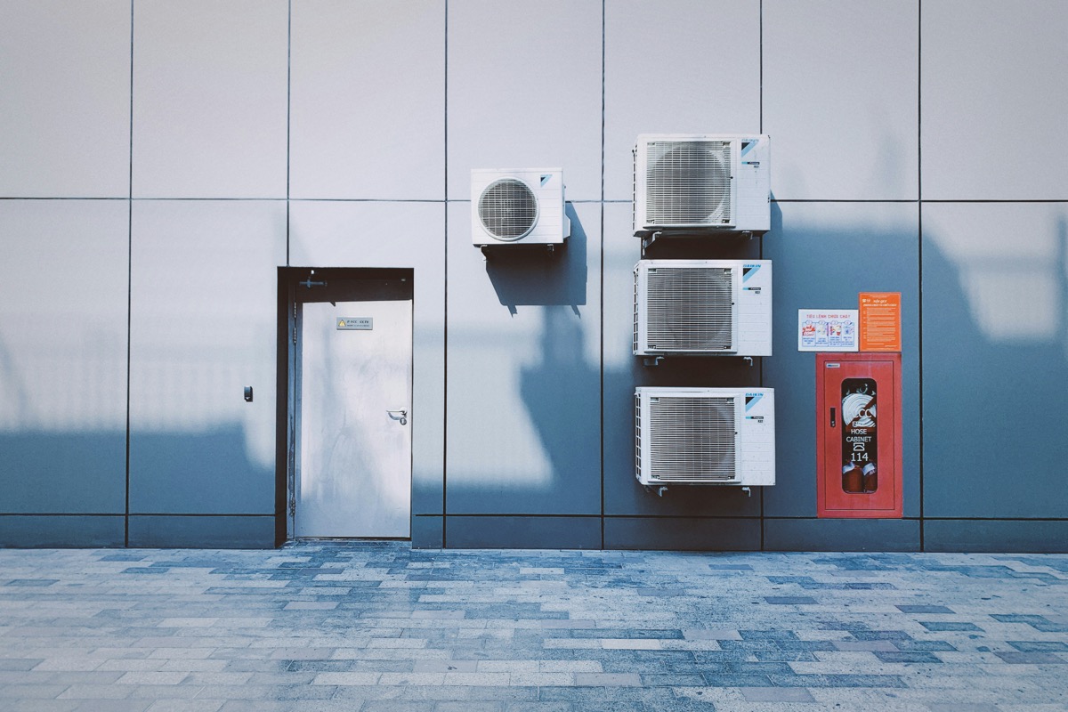 Air conditioning units professionally installed on a Sandton building