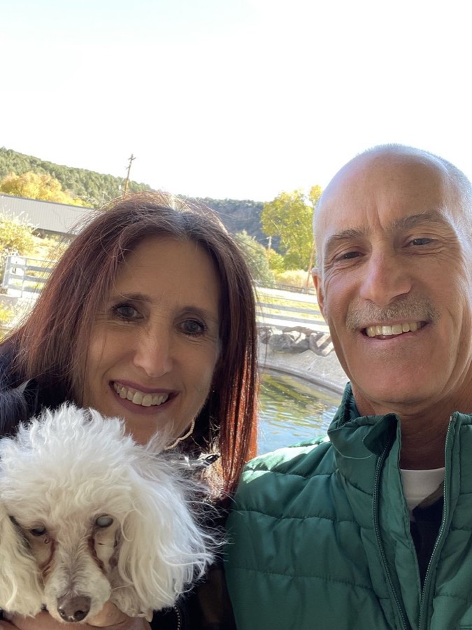 James and Sharon Thorne outdoors on a fall afternoon
