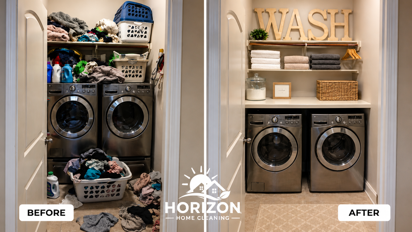 Clean open living space detailed by Horizon cleaners