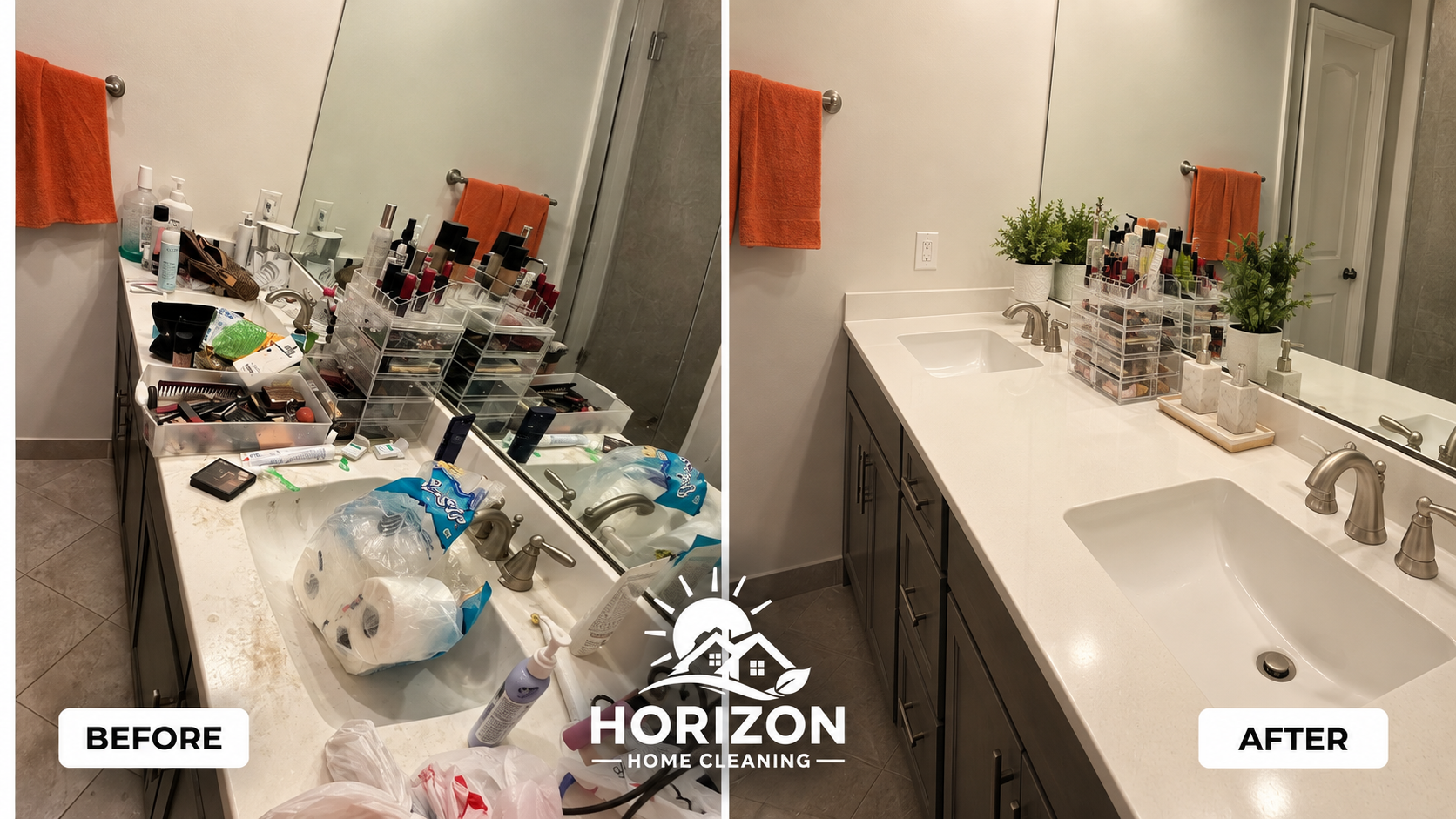 Fresh tidy bedroom with crisp linens by Horizon
