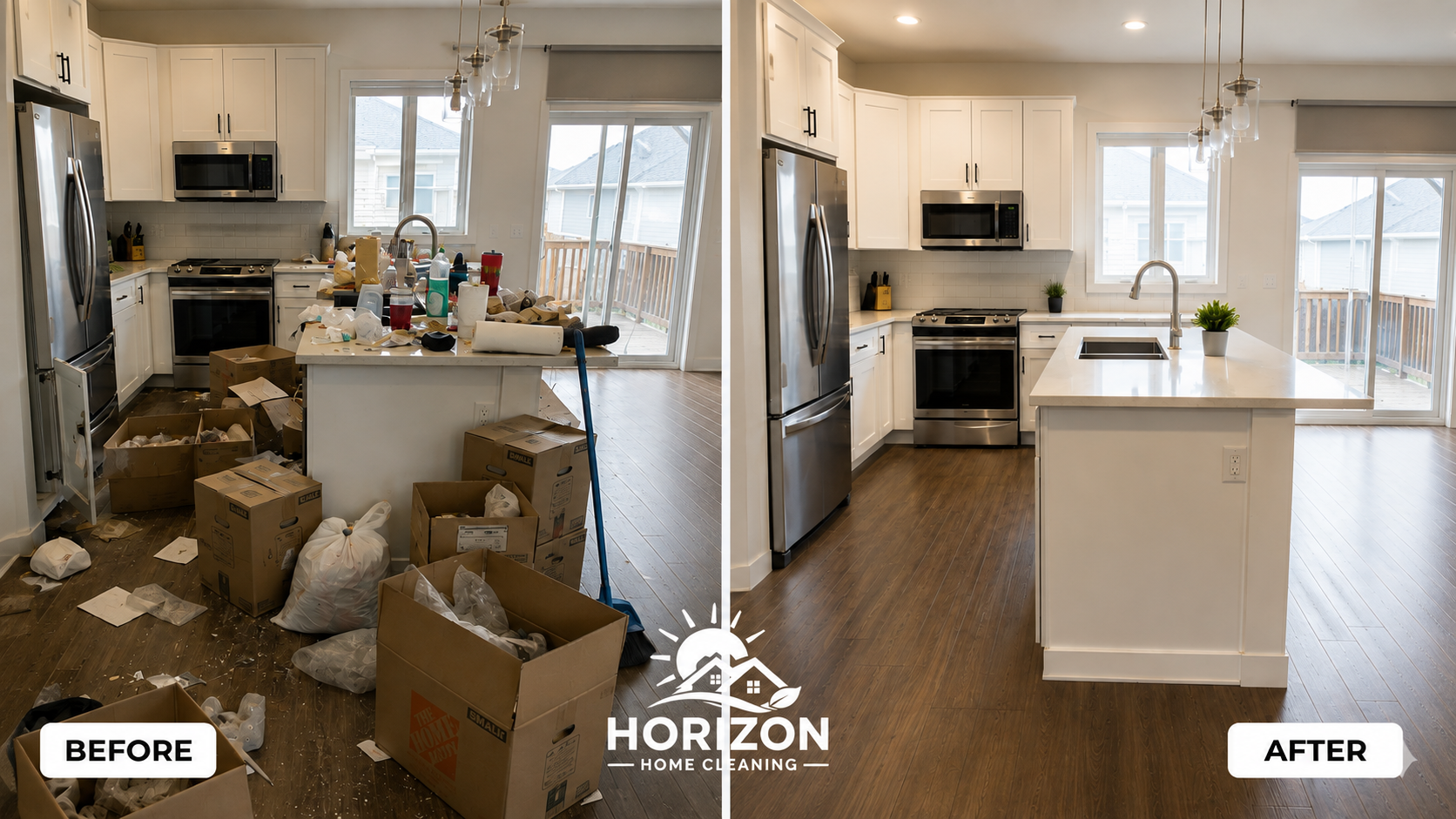 Fresh dust-free bedroom made up by Horizon Home Cleaning