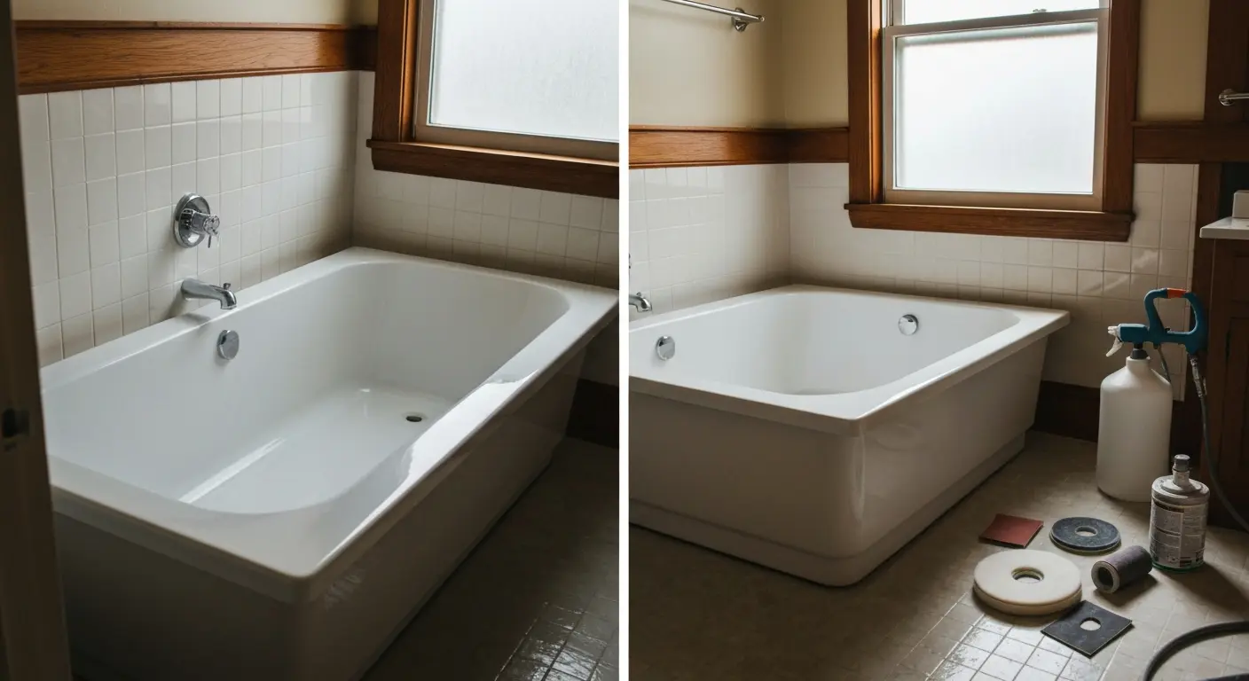 Bathtub resurfacing refinishing