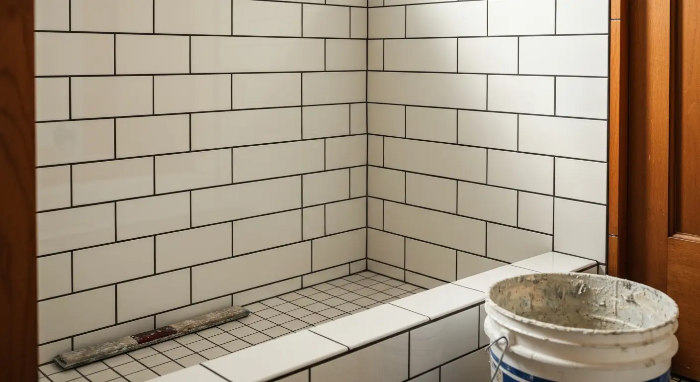 Tile shower installation detail