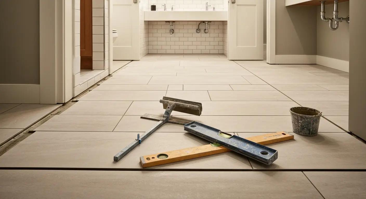 Bathroom flooring installation