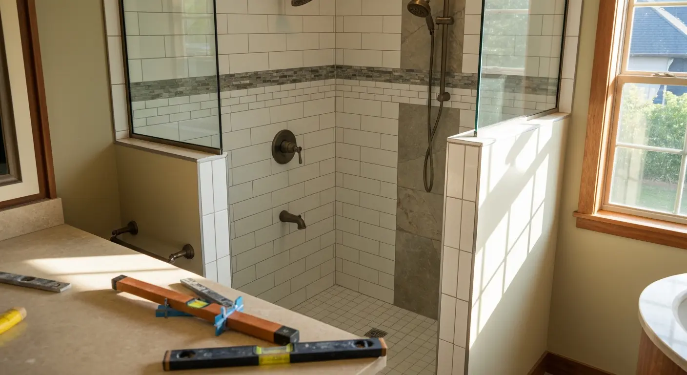 Tile shower installation