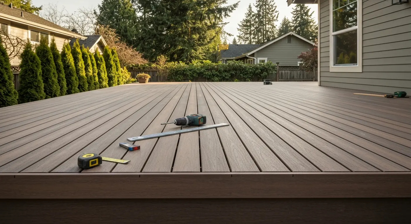 Composite decking installation