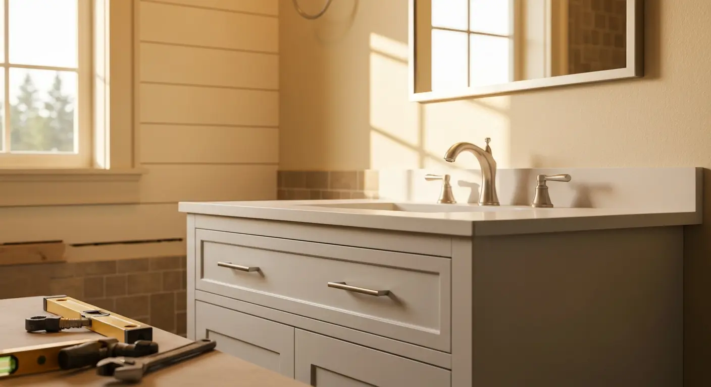 Bathroom vanity installation