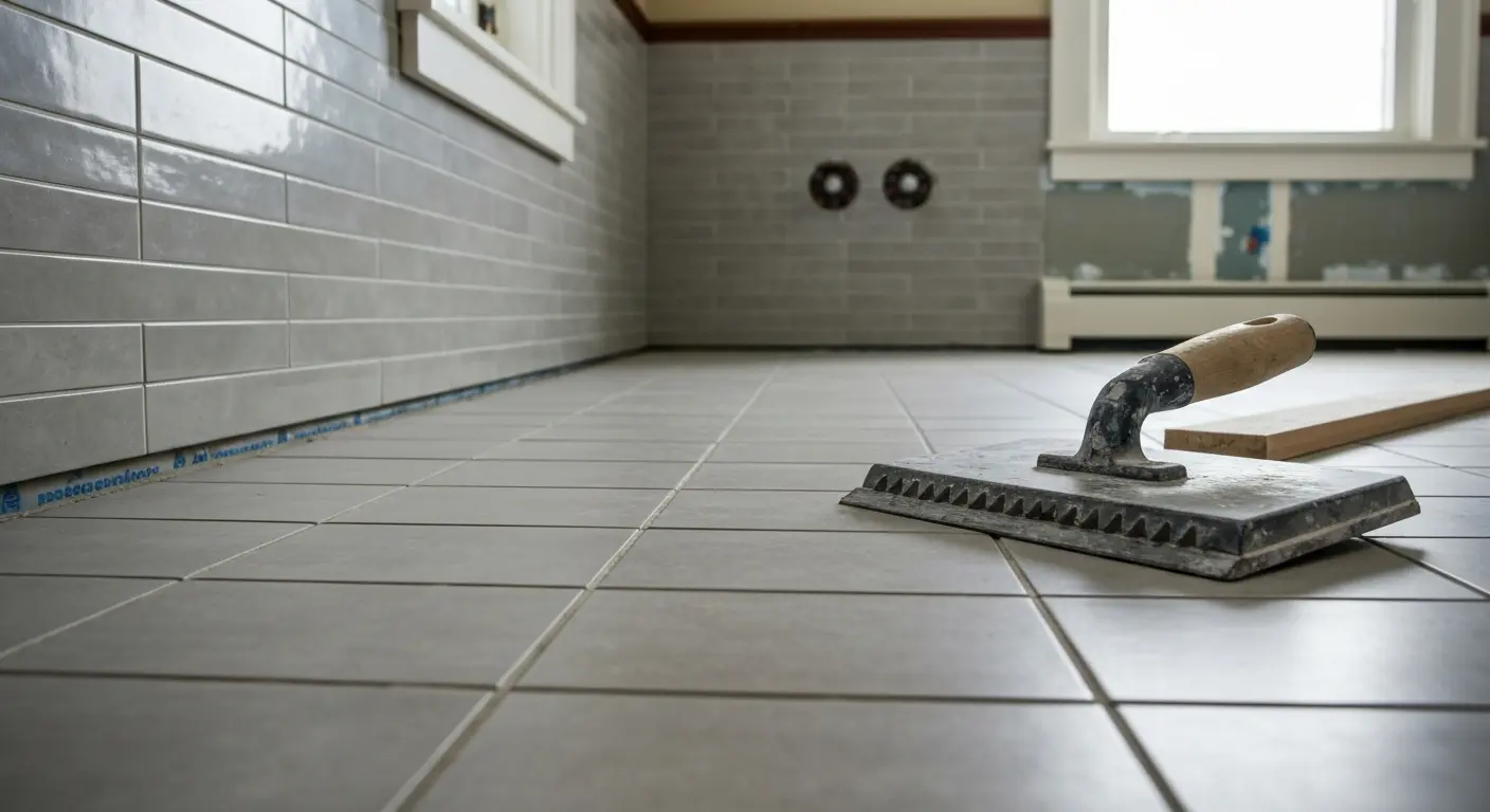 Bathroom tile installation