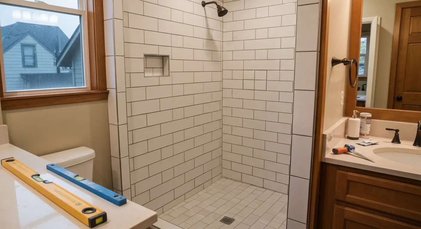 Tile shower installation