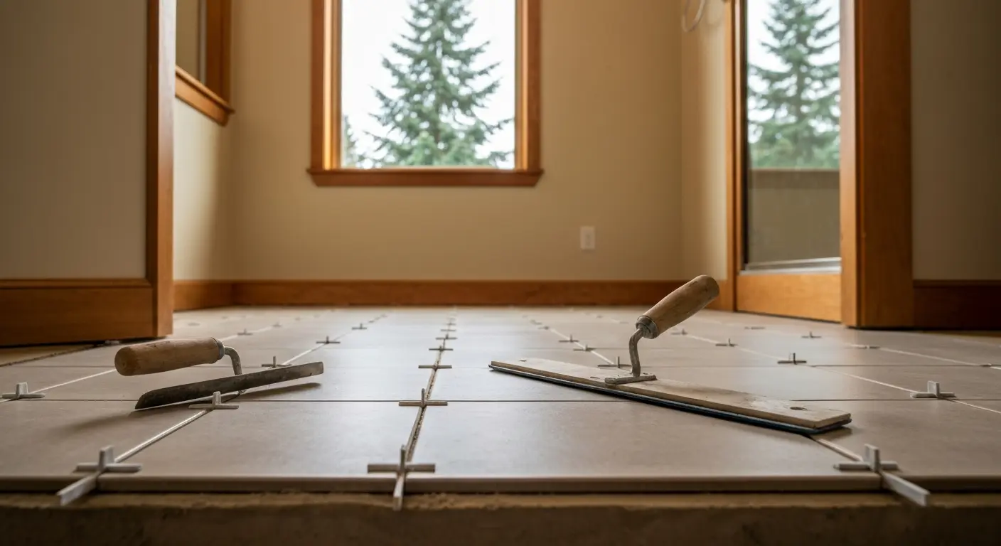 Bathroom flooring installation