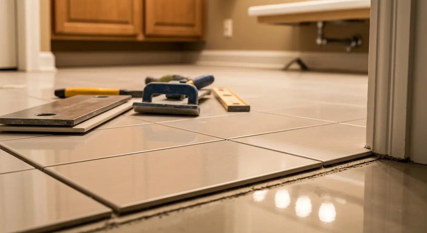 Bathroom flooring installation