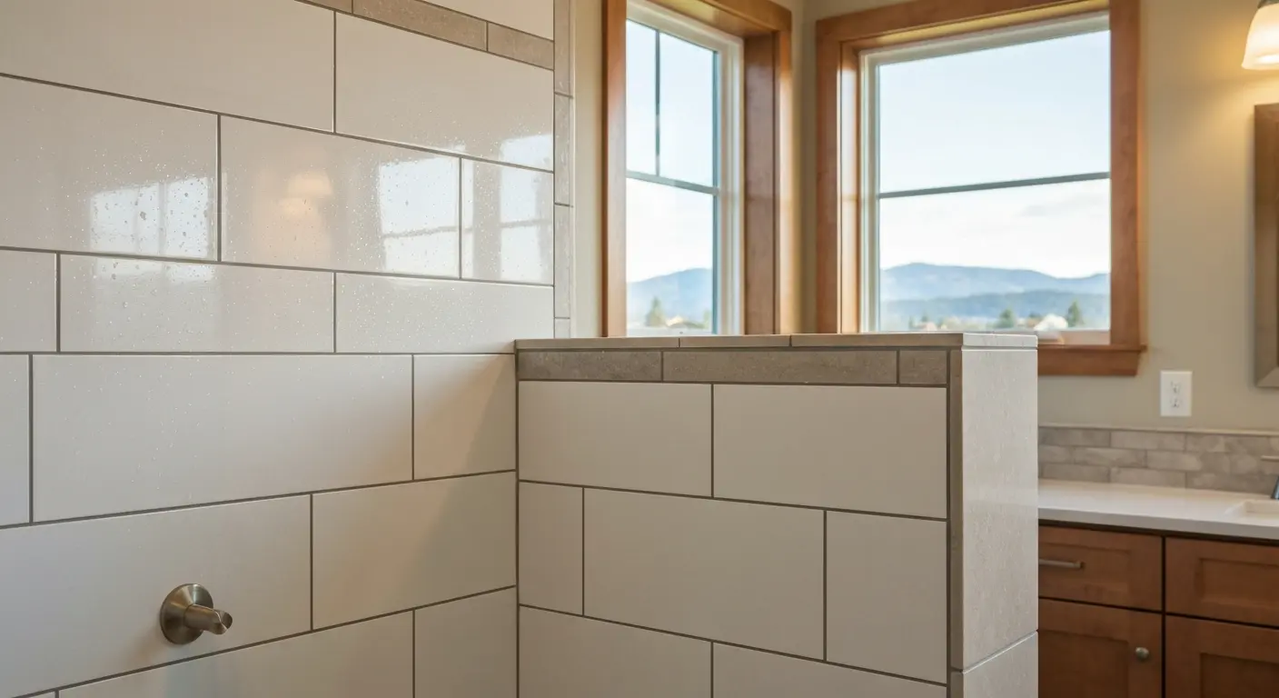 Tile shower installation work