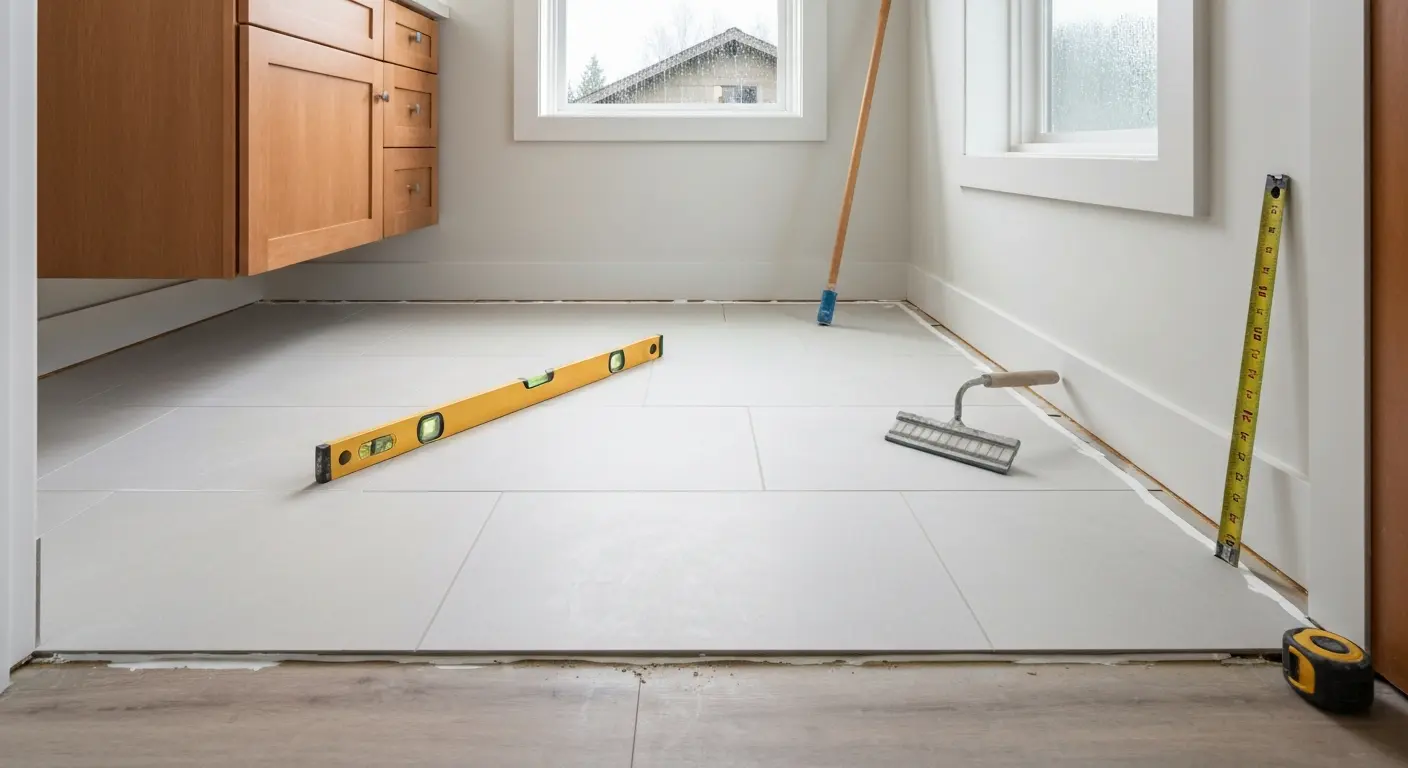 Bathroom flooring installation