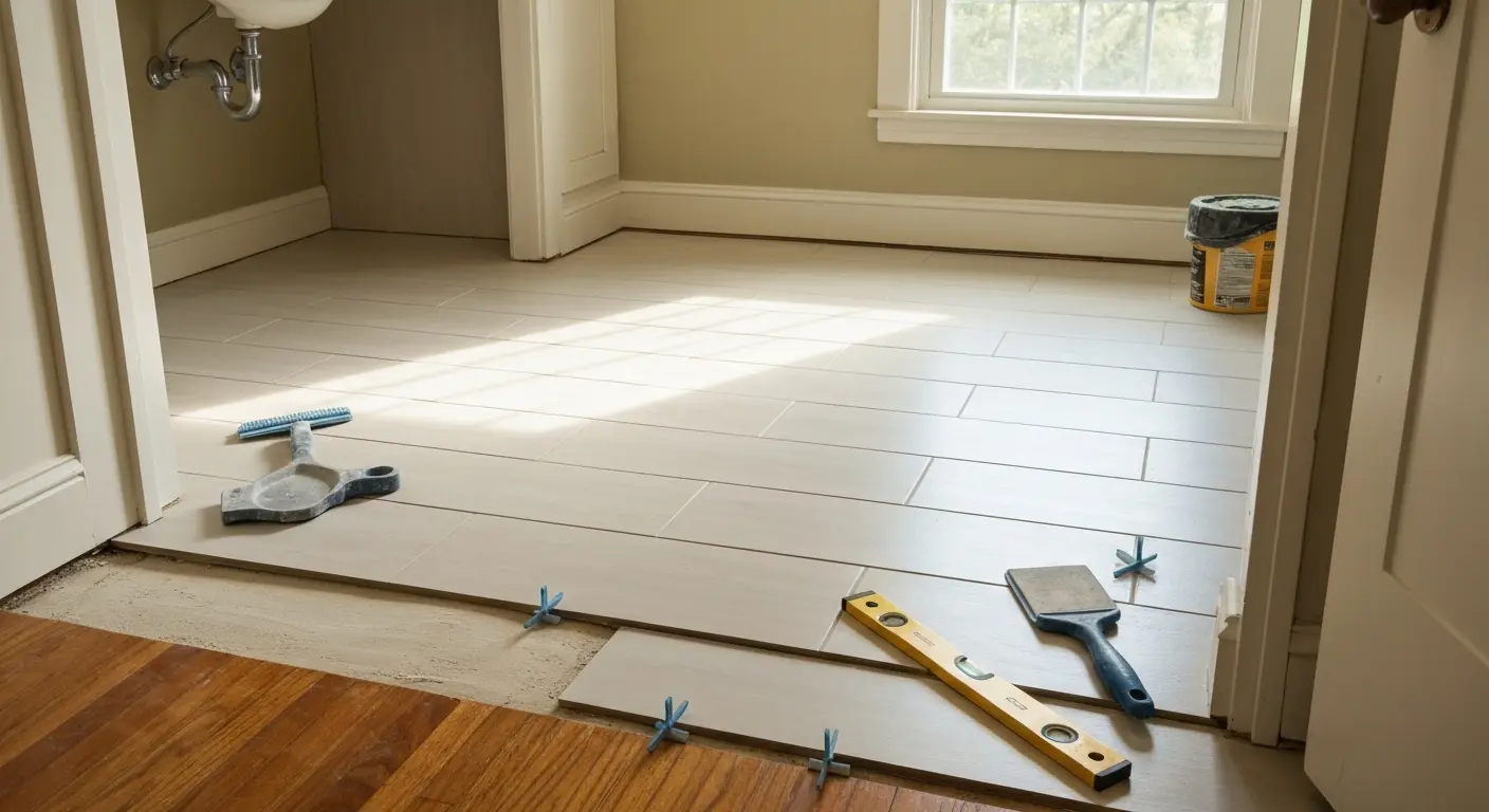 Bathroom flooring installation