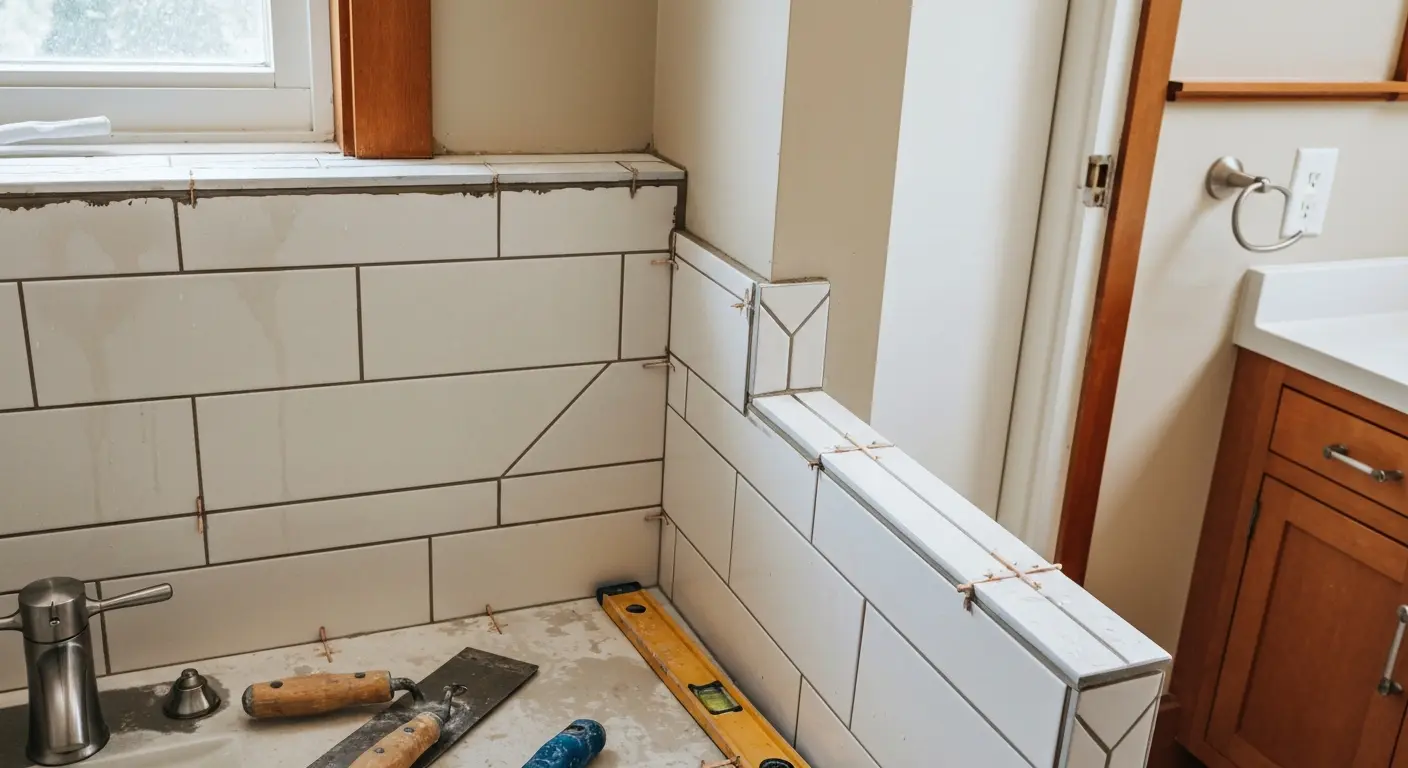 Tiled shower installation