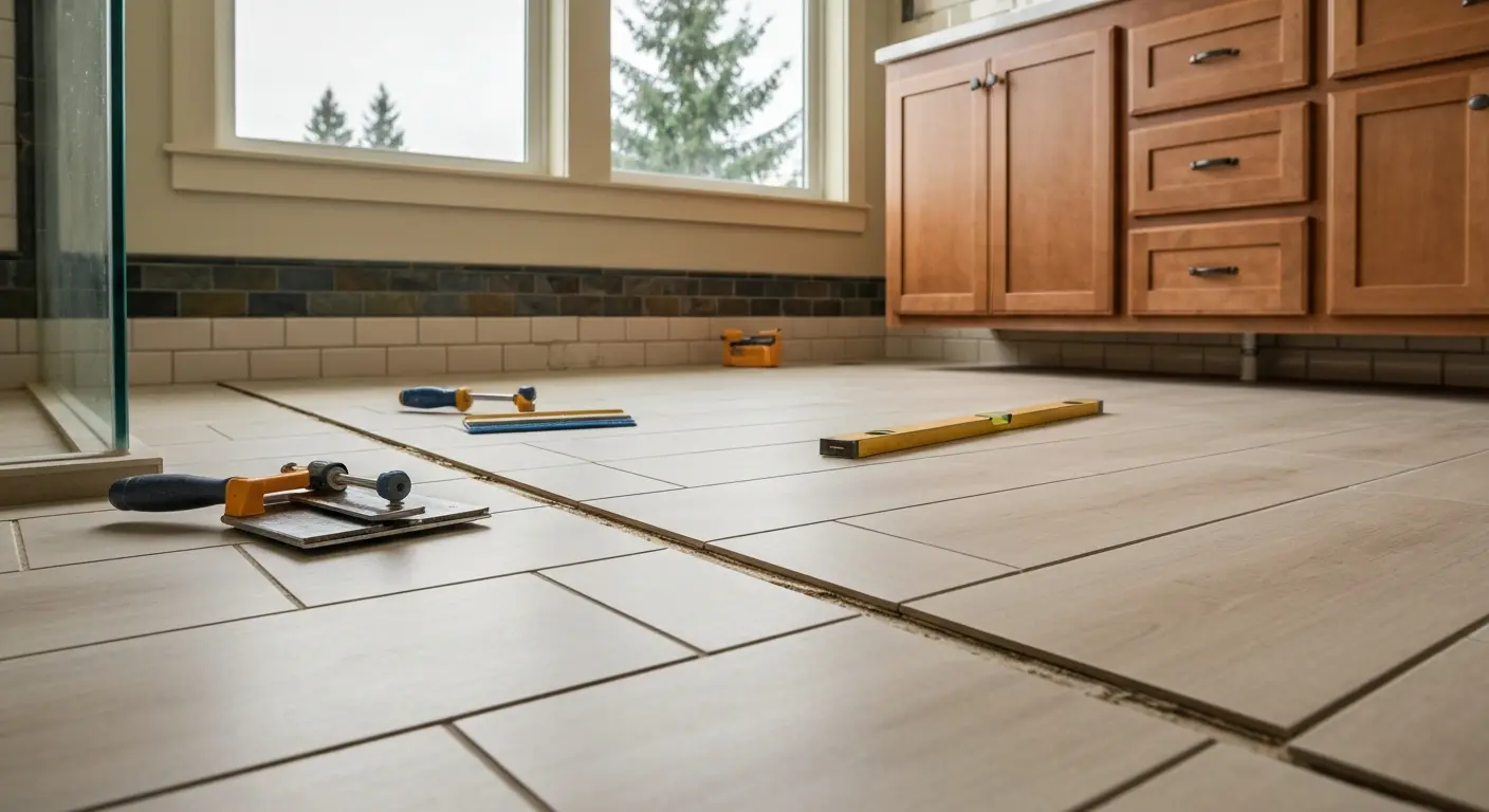 Bathroom flooring installation
