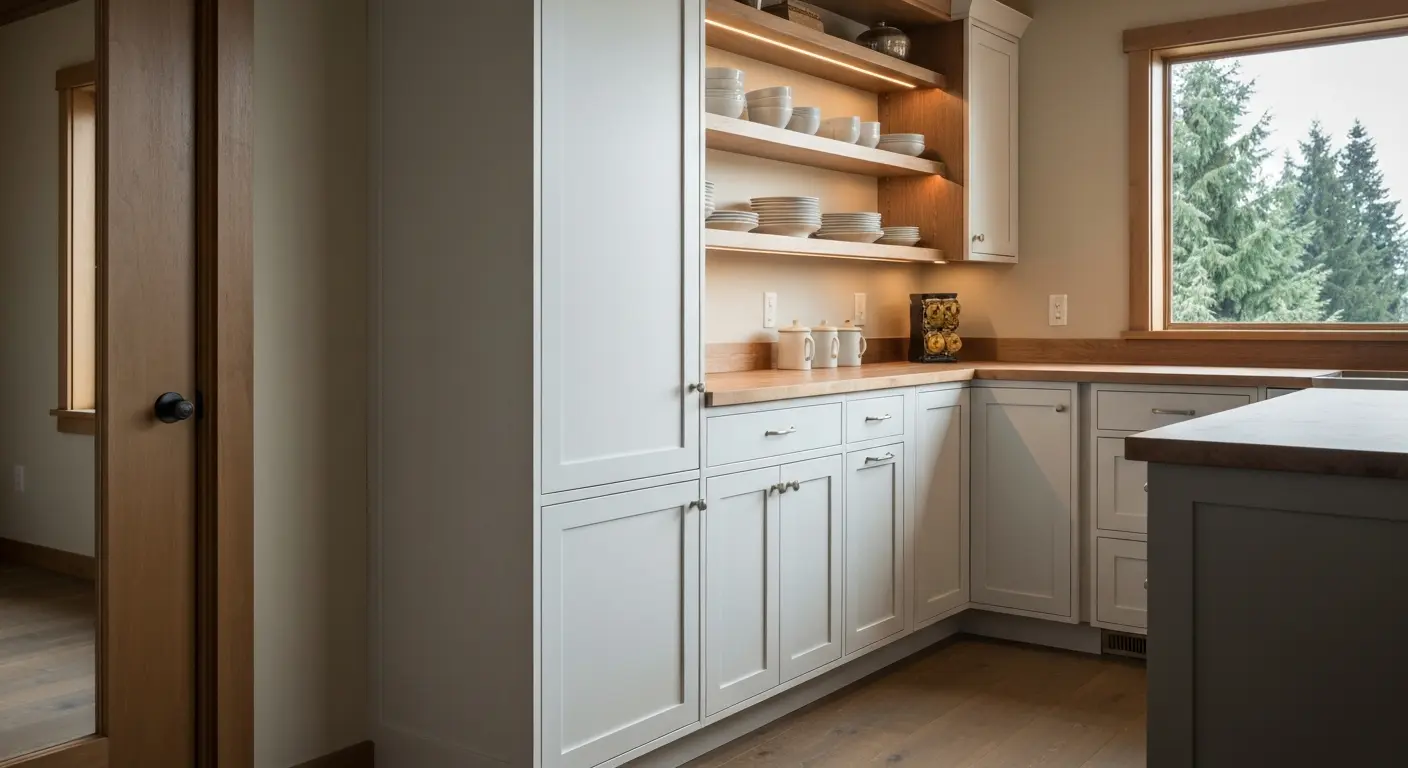 Custom kitchen cabinets and storage