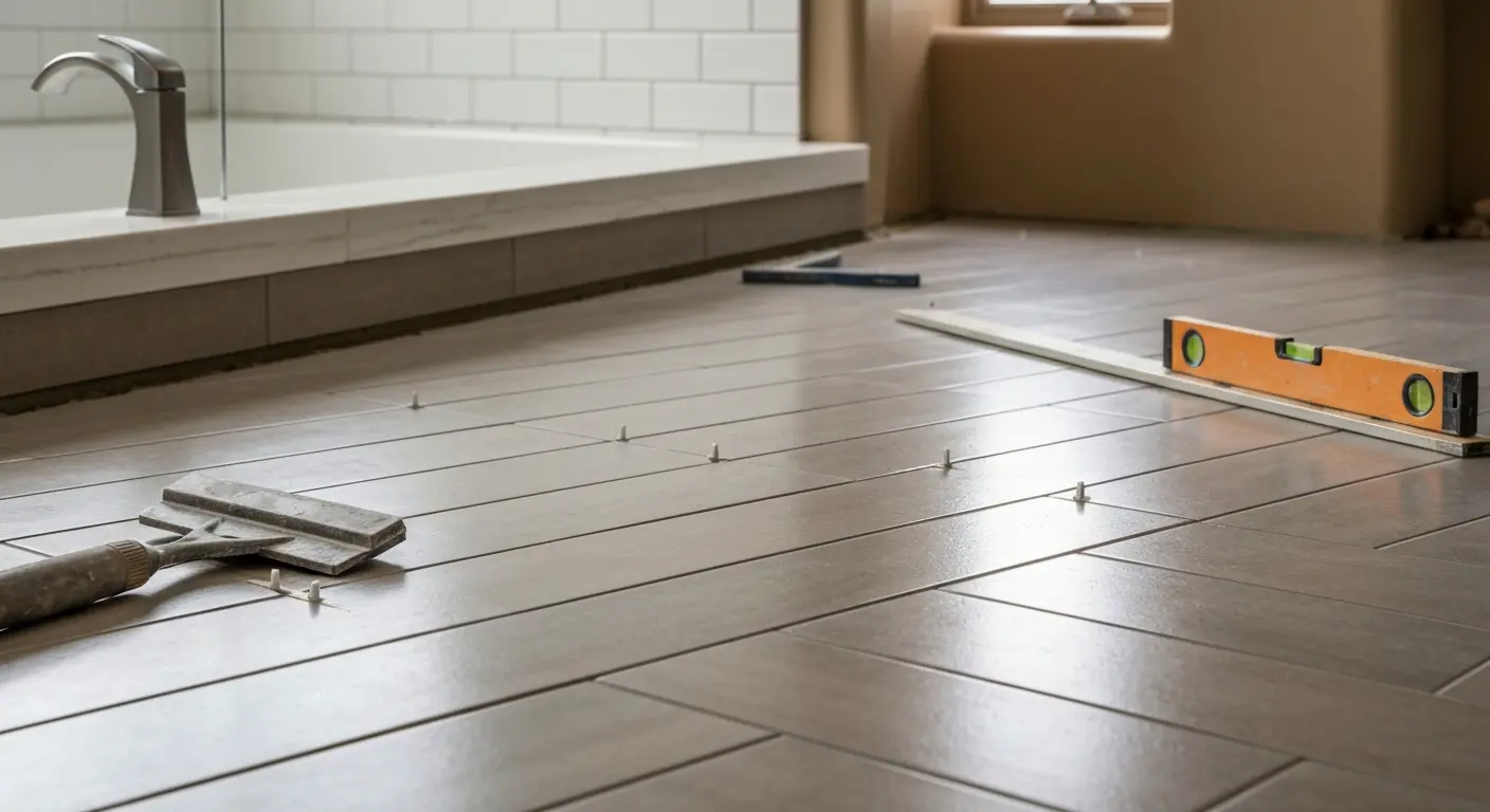 Bathroom flooring installation
