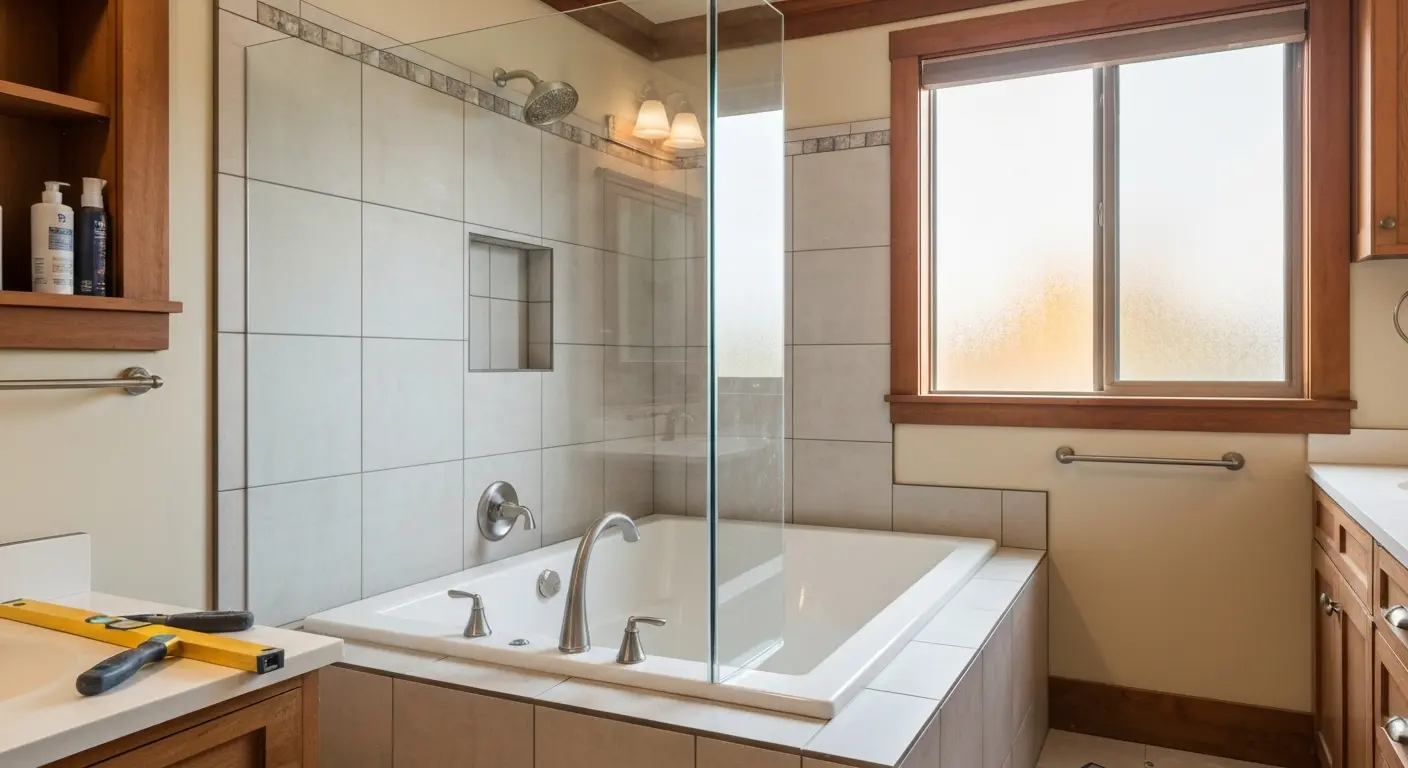 Shower and tub installation in Forest Grove home