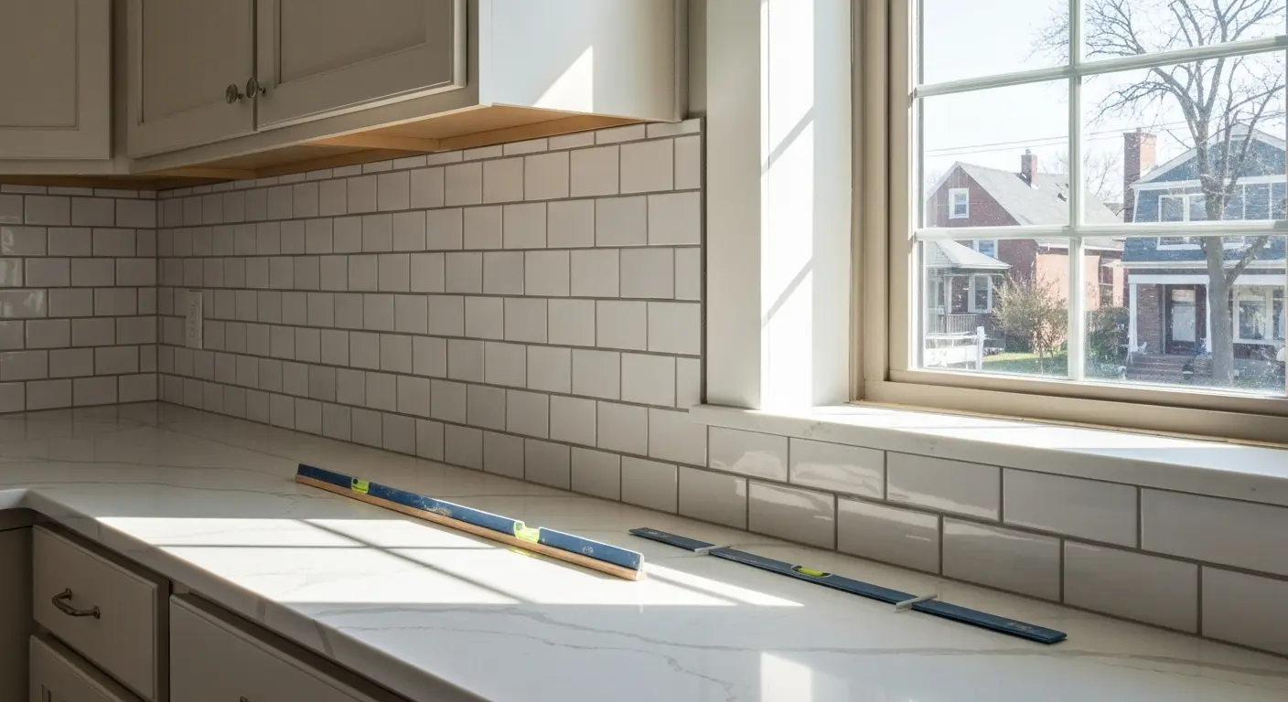 Kitchen backsplash installation